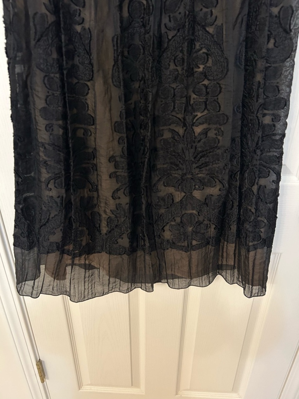 Max Studio Floral Jacquard Overlay Midi Skirt in Black Size S - Picture 6 of 8